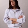 Sweatshirt mit durchgehendem Reißverschluss und Logo-Streifen Sweatshirt mit durchgehendem Reißverschluss und Logo-Streifen
