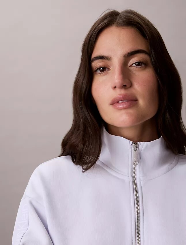 Sweatshirt mit durchgehendem Reißverschluss und Logo-Streifen Sweatshirt mit durchgehendem Reißverschluss und Logo-Streifen