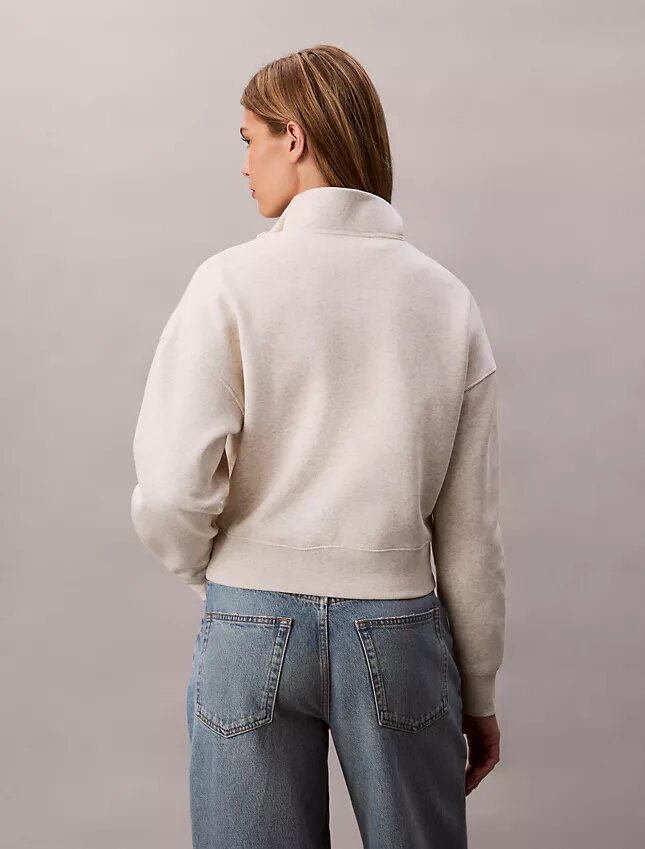 Sweatshirt mit Viertelreißverschluss, Stehkragen und Archiv-Logo Sweatshirt mit Viertelreißverschluss, Stehkragen und Archiv-Logo