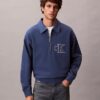 Sweatshirt mit Viertelreißverschluss und Varsity-Monogram-Logo