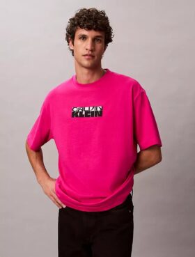T-Shirt mit Block-Logo-Grafik in lockerer Passform