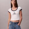 T-Shirt mit Monogram-Logo in grafischer Slim-Passform T-Shirt mit Monogram-Logo in grafischer Slim-Passform