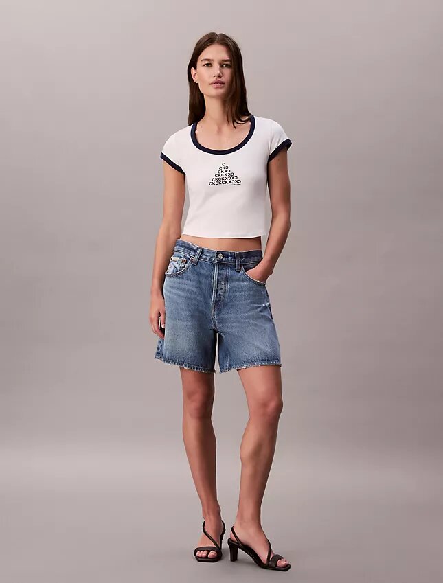 T-Shirt mit Monogram-Logo in grafischer Slim-Passform T-Shirt mit Monogram-Logo in grafischer Slim-Passform