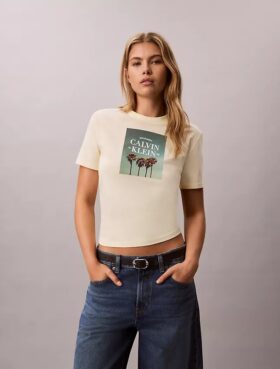 T-Shirt mit Palmen-Logo-Grafik