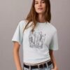 T-Shirt mit Rundhalsausschnitt und Stadtansicht-Grafik
