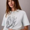 T-Shirt mit Rundhalsausschnitt und Stadtansicht-Grafik