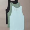 Tanktop aus Cotton Stretch-Mischung im 3er-Pack Tanktop aus Cotton Stretch-Mischung im 3er-Pack