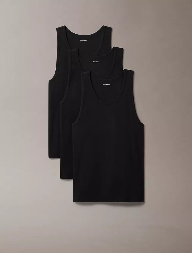 Tanktop aus Cotton Stretch-Mischung im 3er-Pack Tanktop aus Cotton Stretch-Mischung im 3er-Pack