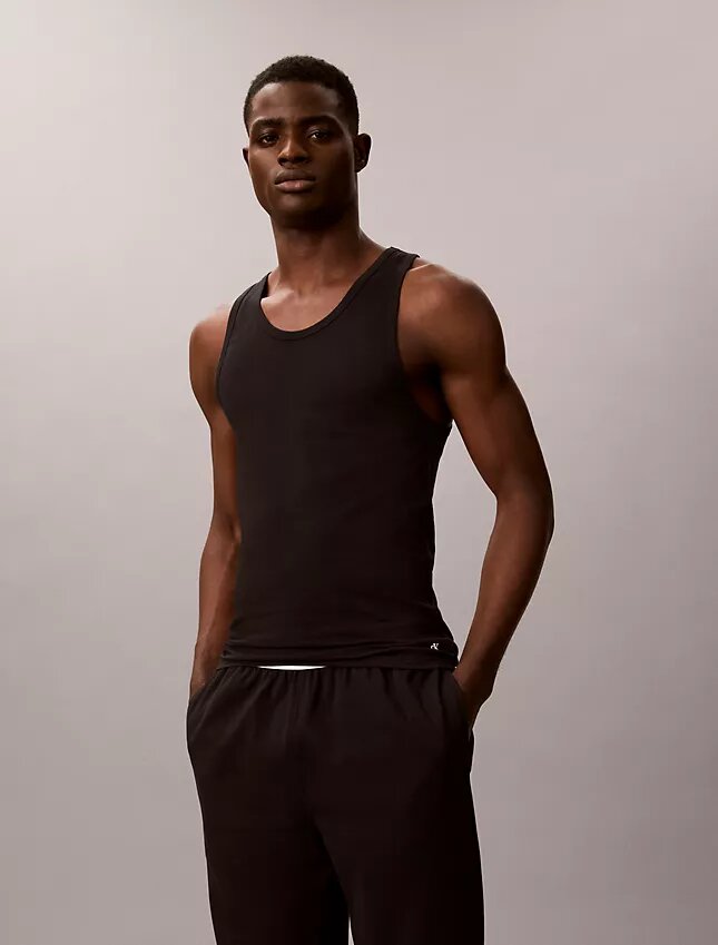 Tanktop aus Cotton Stretch-Mischung im 3er-Pack Tanktop aus Cotton Stretch-Mischung im 3er-Pack
