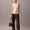 Tanktop aus geknittertem Satin mit Print Tanktop aus geknittertem Satin mit Print