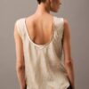 Tanktop aus geknittertem Satin mit Print Tanktop aus geknittertem Satin mit Print