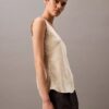 Tanktop aus geknittertem Satin mit Print Tanktop aus geknittertem Satin mit Print