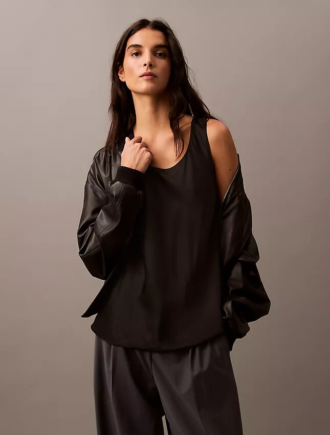Tanktop aus Viskose-Satin Tanktop aus Viskose-Satin