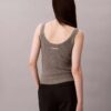 Tanktop aus Viskosemischung mit geripptem Saum Tanktop aus Viskosemischung mit geripptem Saum