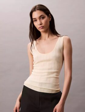Tanktop aus Viskosemischung mit Rippstruktur Tanktop aus Viskosemischung mit Rippstruktur