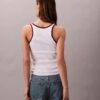 Tanktop mit kontrastfarbener Rippbündung Tanktop mit kontrastfarbener Rippbündung