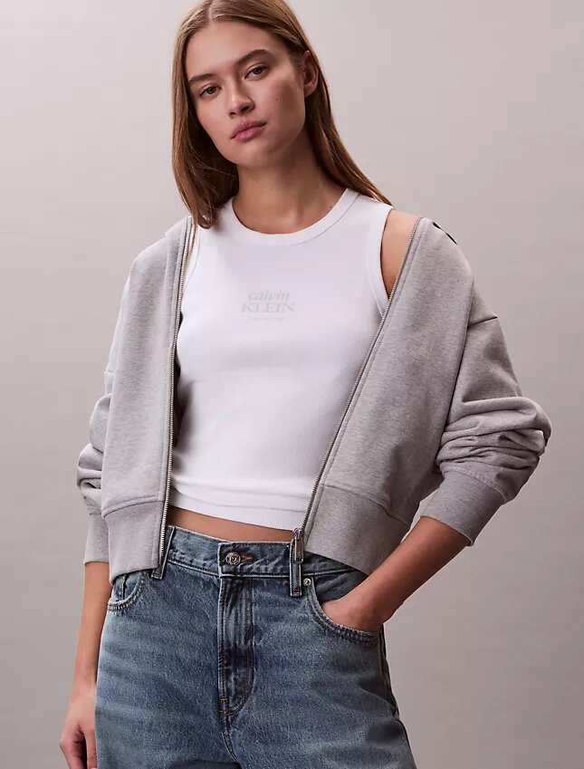 Tanktop mit Logo-Grafik und Rippbündchen Tanktop mit Logo-Grafik und Rippbündchen