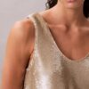 Tanktop mit Pailletten und Rundhalsausschnitt Tanktop mit Pailletten und Rundhalsausschnitt