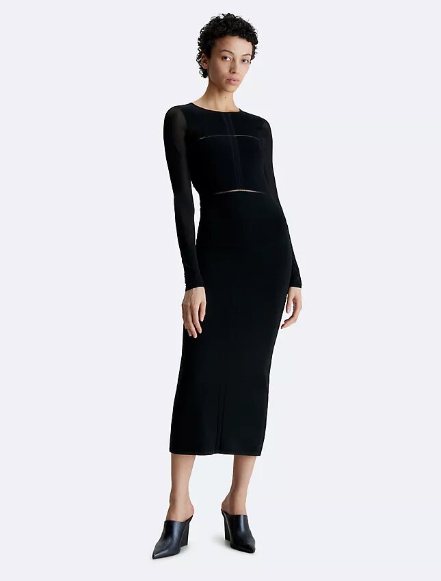 Transparentes Maxikleid mit Cut-outs am Rücken Transparentes Maxikleid mit Cut-outs am Rücken