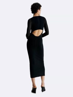 Transparentes Maxikleid mit Cut-outs am Rücken