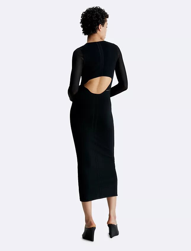 Transparentes Maxikleid mit Cut-outs am Rücken Transparentes Maxikleid mit Cut-outs am Rücken