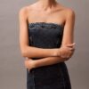 Trägerloses Denim-Minikleid Trägerloses Denim-Minikleid