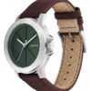 Uhr mit Emblem-Zifferblatt und Lederarmband
