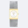 Uhr mit geometrischem Zifferblatt und Mesh-Armband
