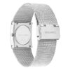Uhr mit geometrischem Zifferblatt und Mesh-Armband