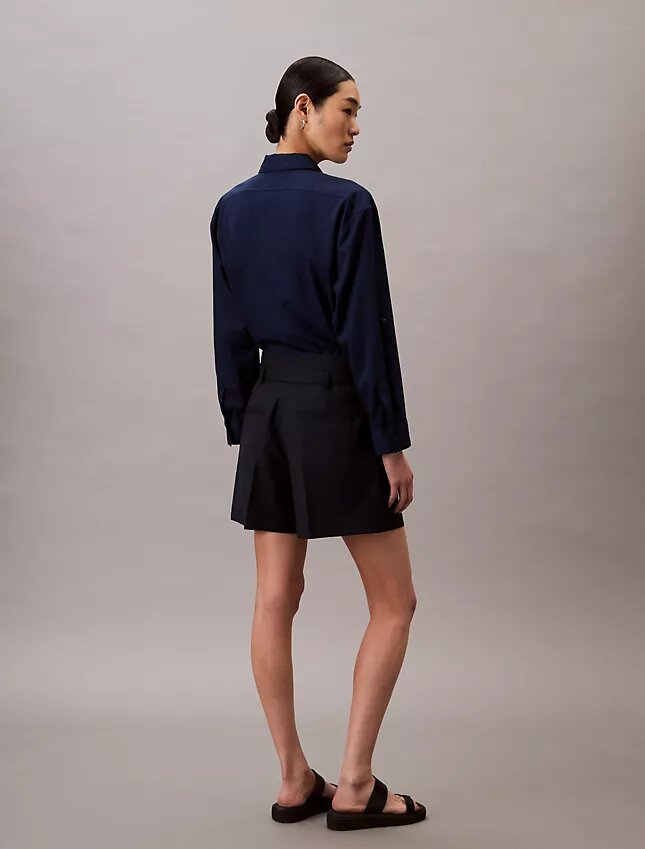 Utility-Shorts aus Wollmischung mit Fischgrätenmuster Utility-Shorts aus Wollmischung mit Fischgrätenmuster