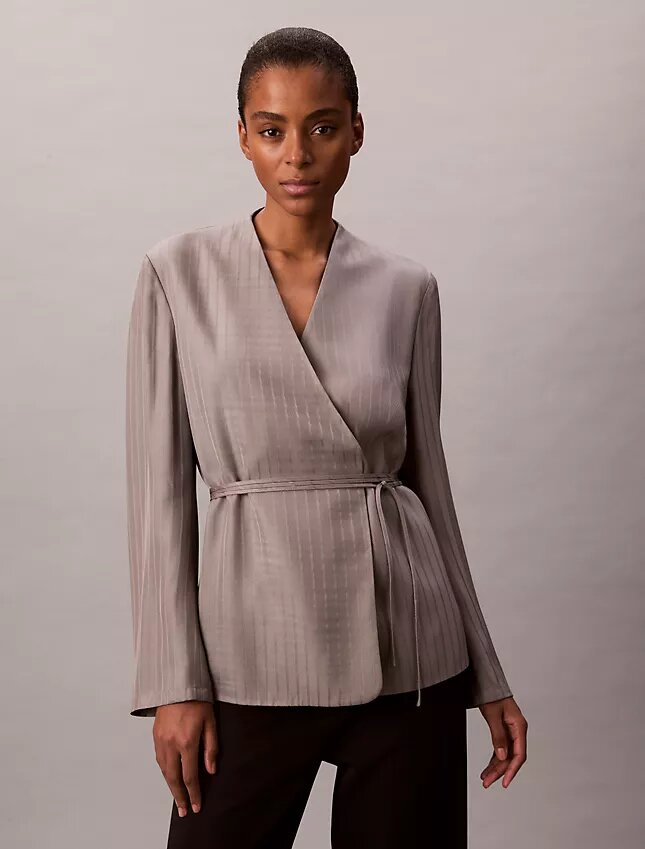 Viskose-Jacquard-Wickelblazer Viskose-Jacquard-Wickelblazer