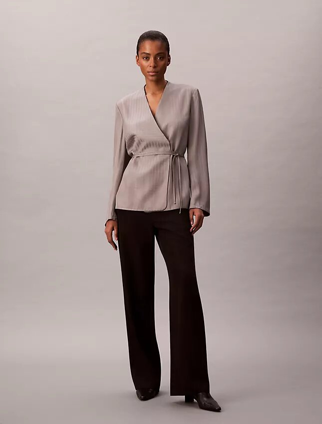 Viskose-Jacquard-Wickelblazer Viskose-Jacquard-Wickelblazer