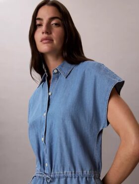 Washed Chambray-Strampler
