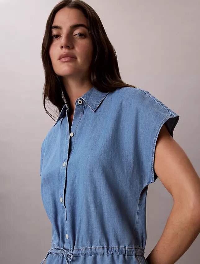 Washed Chambray-Strampler Washed Chambray-Strampler