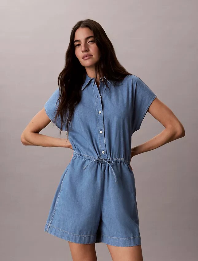 Washed Chambray-Strampler Washed Chambray-Strampler