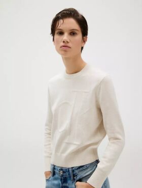 Weicher Baumwollpullover mit Monogram