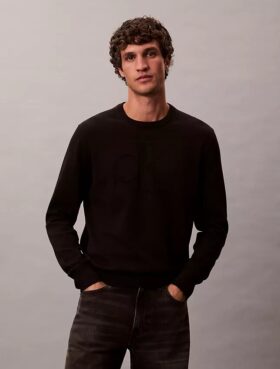 Weicher Baumwollpullover mit Monogram