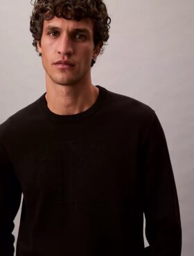 Weicher Baumwollpullover mit Monogram