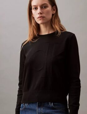 Weicher, locker sitzender Monogram-Pullover aus Baumwolle Weicher, locker sitzender Monogram-Pullover aus Baumwolle