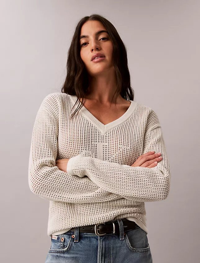 Weicher, locker sitzender Monogram-Pullover aus Baumwolle Weicher, locker sitzender Monogram-Pullover aus Baumwolle