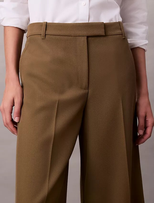 Weite Hose aus Wollgabardine Weite Hose aus Wollgabardine