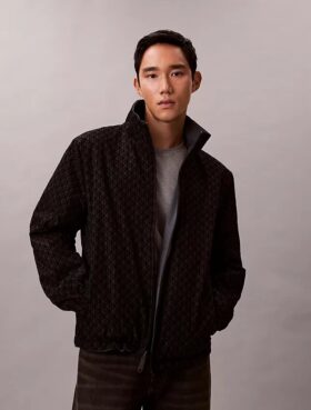 Wendbare Jacke mit durchgehendem Emblem-Logo
