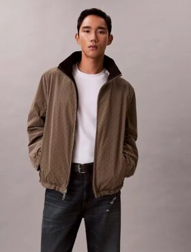 Wendbare Jacke mit durchgehendem Emblem-Logo