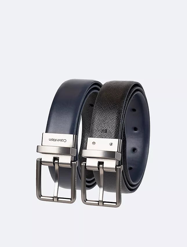 Wendbarer Saffiano-Leder-Anzuggürtel für Kleider Wendbarer Saffiano-Leder-Anzuggürtel für Kleider