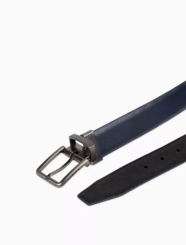 Wendbarer Saffiano-Leder-Anzuggürtel für Kleider Wendbarer Saffiano-Leder-Anzuggürtel für Kleider