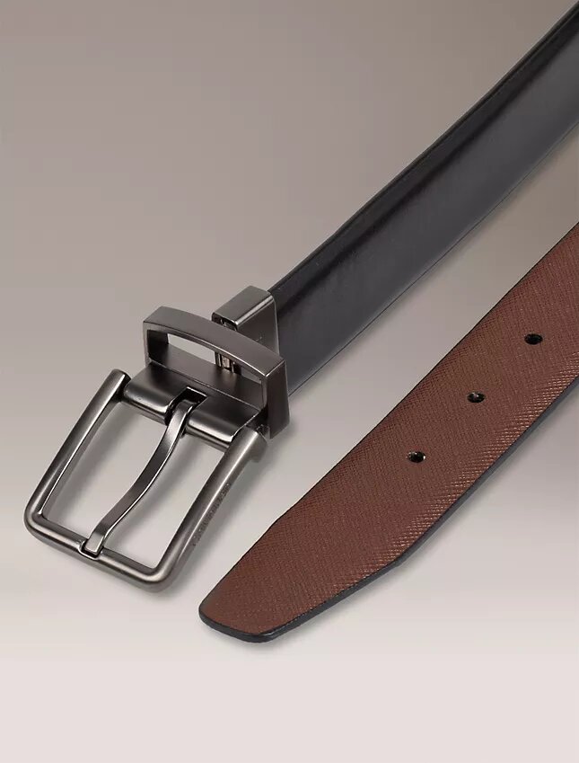 Wendbarer Saffiano-Leder-Anzuggürtel für Kleider Wendbarer Saffiano-Leder-Anzuggürtel für Kleider