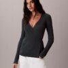 Wickelpullover aus Leinenmischung Wickelpullover aus Leinenmischung
