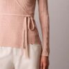 Wickelpullover aus Leinenmischung
