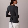Wickelpullover aus Leinenmischung Wickelpullover aus Leinenmischung