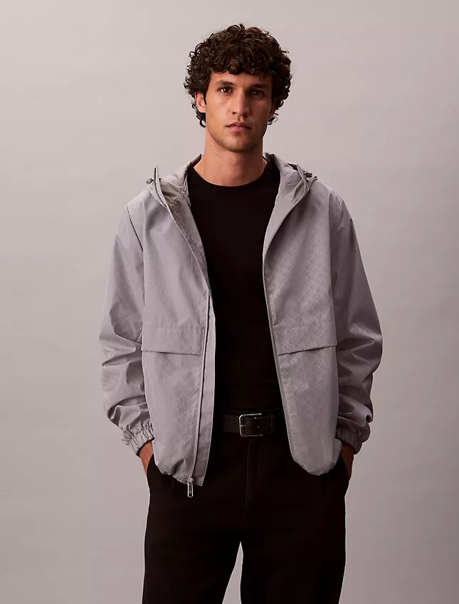 Windjacke mit durchgehendem Emblem-Logo Windjacke mit durchgehendem Emblem-Logo